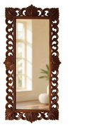 Traditional Heritage Carved Wooden Mirror Frame | Luxury Floral Wall Art