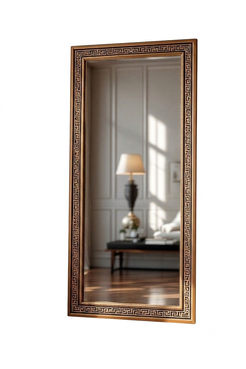 The "Olympus" Greek Key Carved Full-Length Mirror Frame