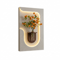 Aura Modern LED Wall Art Panel – Illuminated Decorative Sconce with Built-in Planter Vase