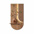 Sienna Textured Arched LED Wall Art Panel – Luxury Fluted Wood & Rattan-Look Backlit Plaque
