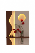 Serene Horizon Wave LED Wall Art Plaque – Modern Abstract Backlit Panel with Display Shelf