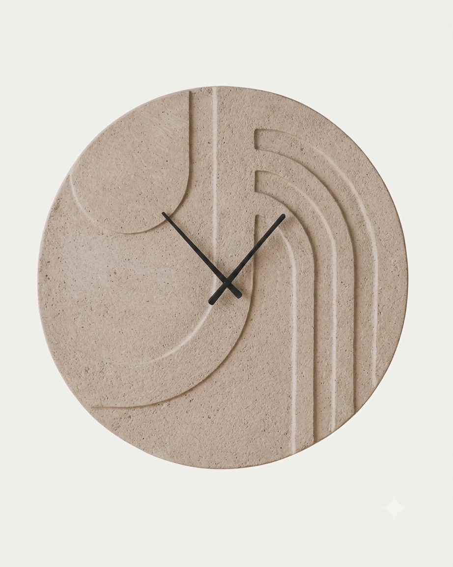 Arches Textured Stone Wall Clock